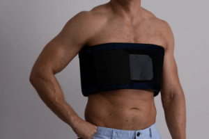 Man using Prime Science Fat Freezing belts to freeze away man boobs