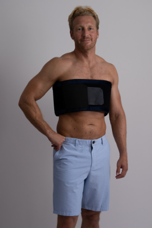 Man using Prime Science Fat Freezing belts on man boobs
